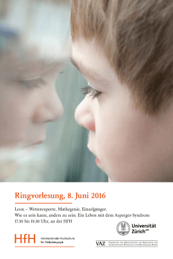 Flyer Ringvorlesung - Interkantonale Hochschule für Heilpädagogik
