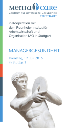 managergesundheit - Fraunhofer IAO | Business Performance