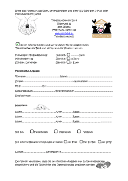 mitgliedschaft - Tierschutzverein Bärli