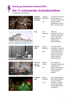 Informationen zu den nominierten Filmen aus 2016.