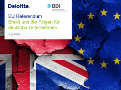 EU Referendum – Brexit und die Folgen für deutsche