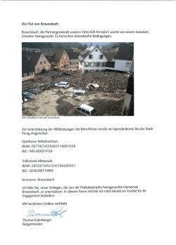 Spendenaufruf der Stadt Penig für ihre Partnergemeinde Braunsdorf