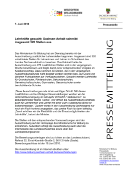 Lehrkräfte gesucht: Sachsen-Anhalt schreibt insgesamt 320 Stellen