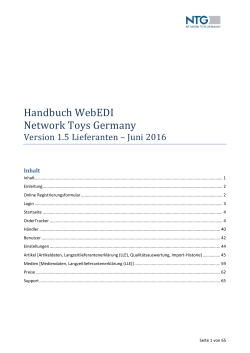 Handbuch WebEDI 1.5 - Network Toys Germany