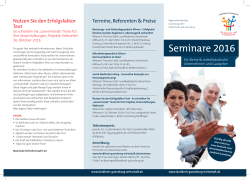 Seminare 2016 - Wirtschaftsstandort Landkreis Günzburg