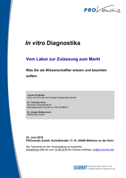 IVD-Zulassung 23. Juni 2016 M&uuml;lheim
