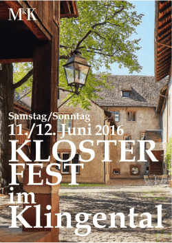 Programm: Klosterfest im Klingental 2016 - Kanton Basel