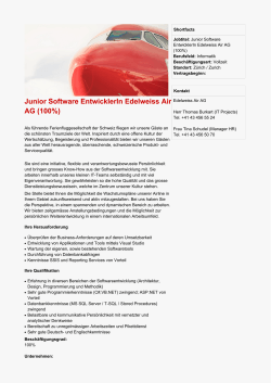 Junior Software EntwicklerIn Edelweiss Air AG (100%)