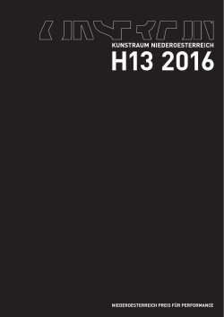 Ausschreibung H13 2016 - Kunstraum Niederoesterreich