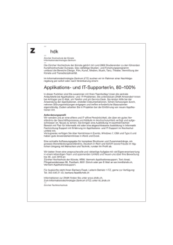 hdk Applikations- und IT-Supporter/in, 80&ndash;100%