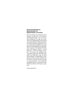 Drohenden Mangel an Spitzenkr&auml;ften im Digitalzeitalter vermeiden