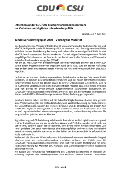 Entschließung FVK zum BVWP_finale Fassung