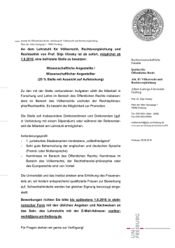 eine befristete Stelle zu besetzen