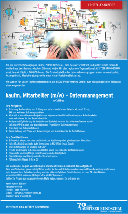 kaufm.Mitarbeiter(m/w)–Datenmanagement