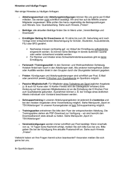Hinweise und h&auml;ufige Fragen