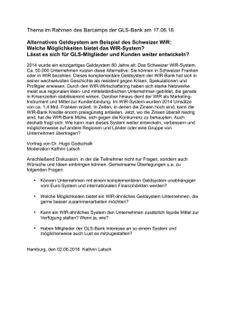 Infos zum Vortrag hier als PDF. - GLS-Bank