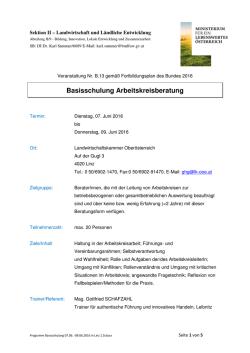Programm Basisschulung 07.06. -09.06.2016 in Linz 1.0 - PH