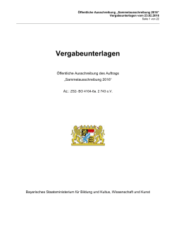 Vergabeunterlagen - Bayerisches Staatsministerium für Bildung und