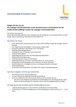 Infoblatt f&uuml;r Bewerbung als Busfahrer/in