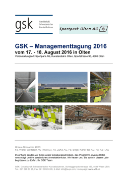 GSK &ndash; Managementtagung 2016