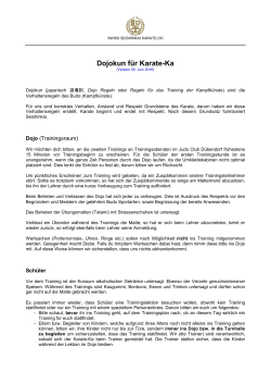 Dojokun f&uuml;r Karate-Ka - Swiss Seishinkai Karate-Do