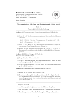Blatt 8 - Institut für Mathematik
