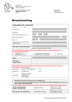 Besuchsantrag Abteilung Kurzstrafenvollzug