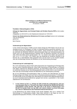 Drucksachen allgemein - Nieders&auml;chsischer Landtag