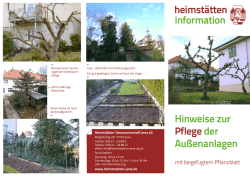 heimst&auml;tten information Hinweise zur Pflege der Au&szlig;enanlagen