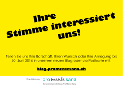 Ihre Stimme interessiert uns!