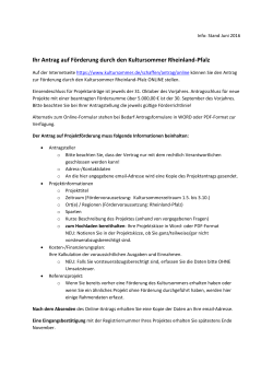 Ihr Antrag auf F&ouml;rderung durch den Kultursommer Rheinland