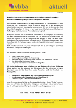 Ihre vbba - klare Kante - klare Ziele!