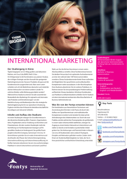 international marketing - Fontys International Campus Venlo