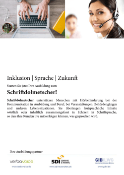 Inklusion | Sprache | Zukunft Schriftdolmetscher!