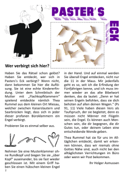 Seite 2: Paster`s Eck Wer verbirgt sich hier?
