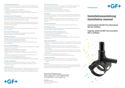 Installationsanleitung Installation manual