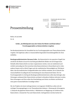 Gr&ouml;he: "Im Mittelpunkt muss der Schutz f&uuml;r Mutter und Kind stehen."