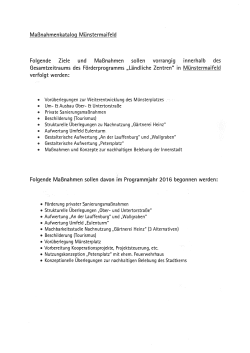 Page 1 Maßnahmenkatalog Münstermaifeld Folgende Ziele und