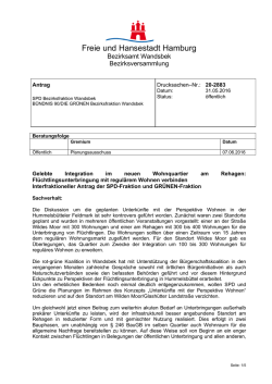 Interfraktioneller Antrag der SPD und den Gr&uuml;nen