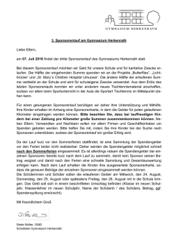 Sponsorenlauf 2016 Elternbrief