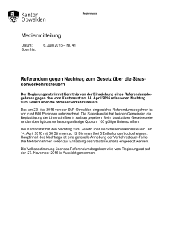 Referendum gegen Nachtrag zum Gesetz über die Stras