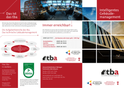 Intelligentes Geb&auml;ude- management Das ist das tba Immer
