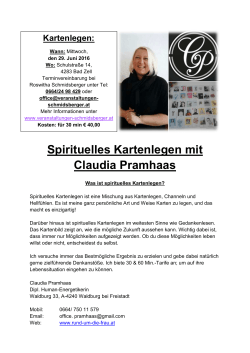 Spirituelles Kartenlegen Juni - Veranstaltungen Schmidsberger