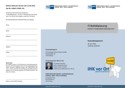 Flyer IT-Notfallplanung - Niederrheinische IHK Duisburg