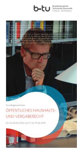 &ouml;ffentliches haushalts- und vergaberecht - WWW-Docs for B-TU