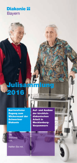 Julisammlung 2016 - Die Diakonie in Bayern