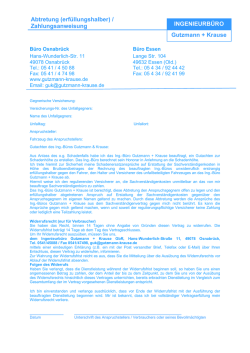 Gutzmann + Krause INGENIEURB&Uuml;RO Abtretung (erf&uuml;llungshalber