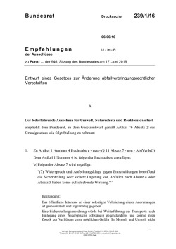 BR 239/1/16 Ausschussempfehlung