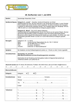 Dorfturnier-Anmeldung