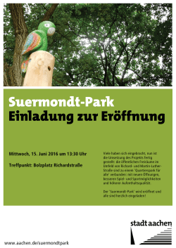 Suermondt-Park Einladung zur Eröffnung